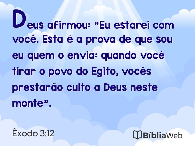 Êxodo 3:12 em imagem para compartilhar