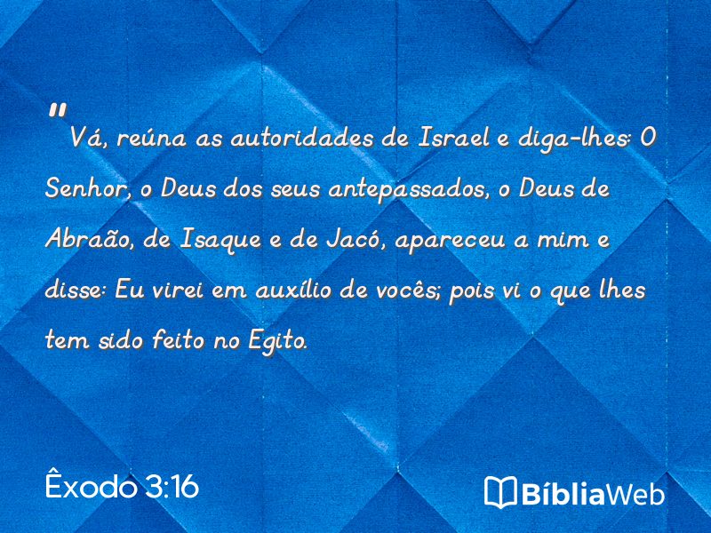 Êxodo 3:16 em imagem para compartilhar
