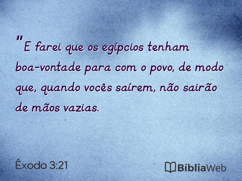 Êxodo 3:21 em imagem para compartilhar