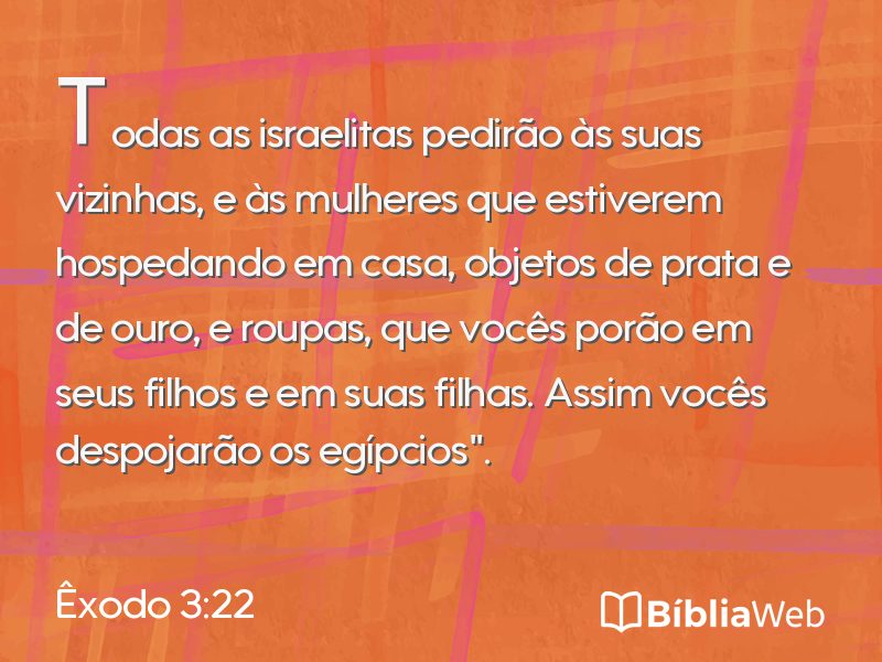 Êxodo 3:22 em imagem para compartilhar
