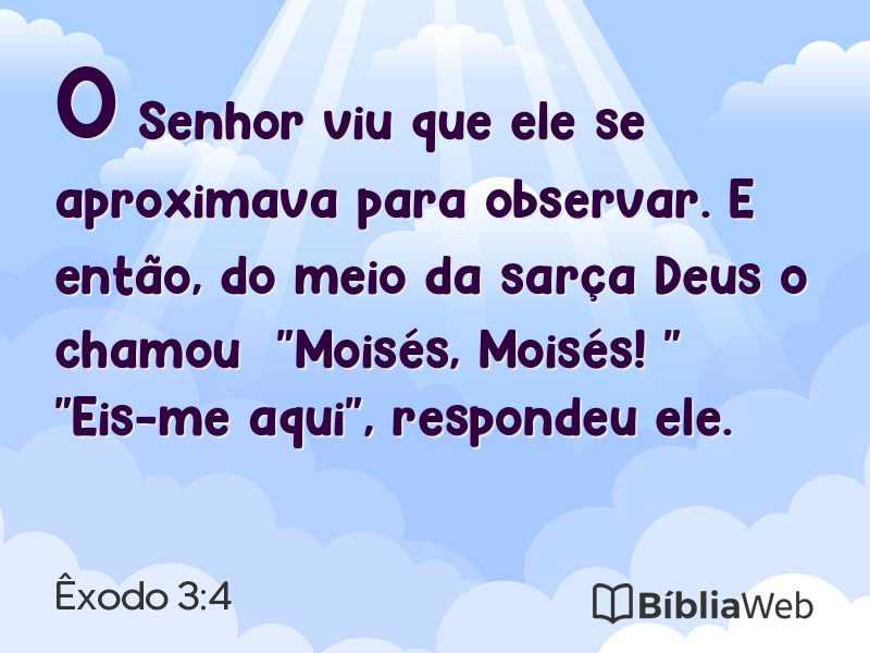 Êxodo 3:4 em imagem para compartilhar