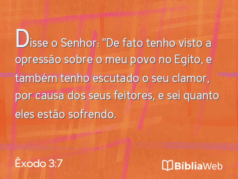 Êxodo 3:7 em imagem para compartilhar