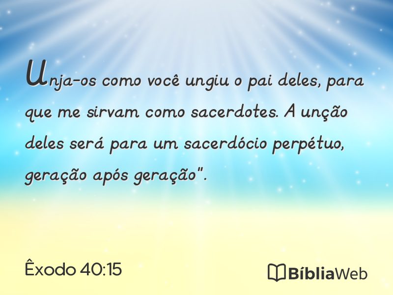 Êxodo 40:15 em imagem para compartilhar
