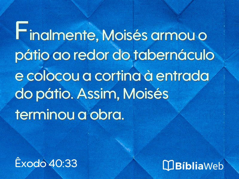 Êxodo 40:33 em imagem para compartilhar