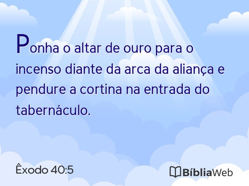 Êxodo 40:5 em imagem para compartilhar