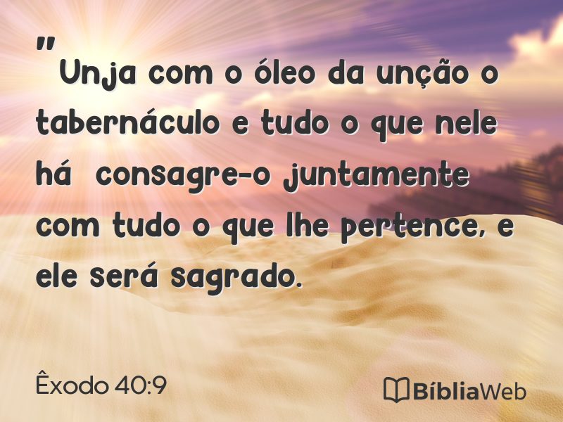 Êxodo 40:9 em imagem para compartilhar