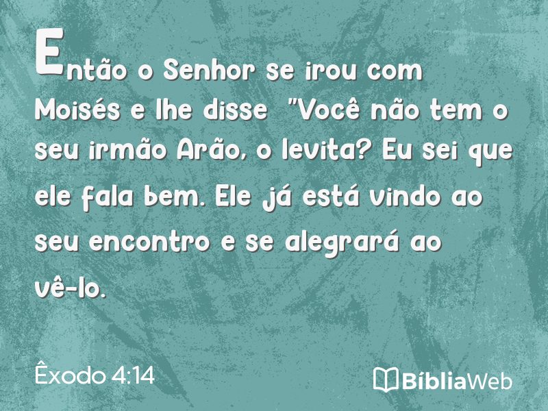 Êxodo 4:14 em imagem para compartilhar