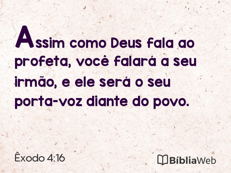 Êxodo 4:16 em imagem para compartilhar