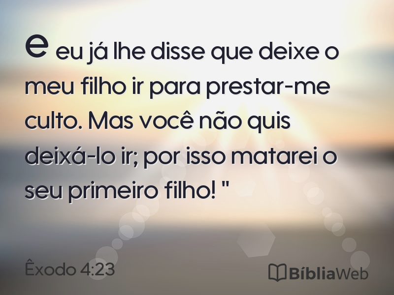 Êxodo 4:23 em imagem para compartilhar
