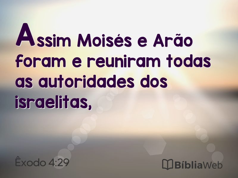 Êxodo 4:29 em imagem para compartilhar