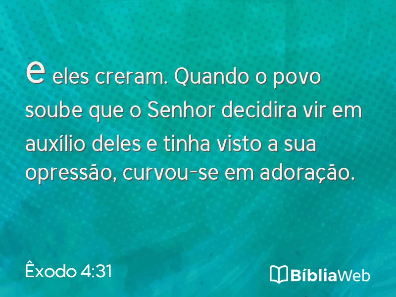 Êxodo 4:31 em imagem para compartilhar