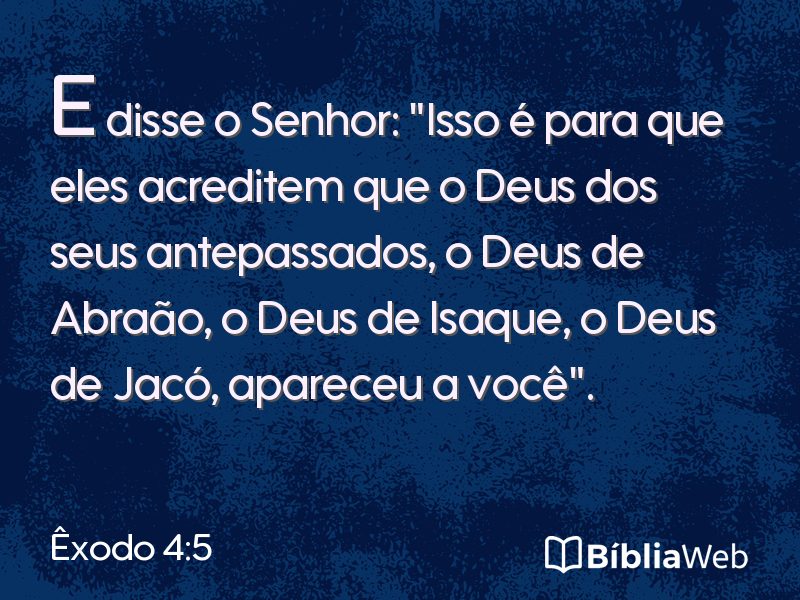 Êxodo 4:5 em imagem para compartilhar