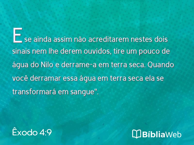 Êxodo 4:9 em imagem para compartilhar