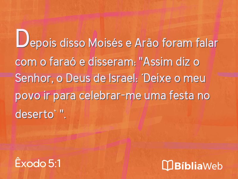 Êxodo 5:1 em imagem para compartilhar