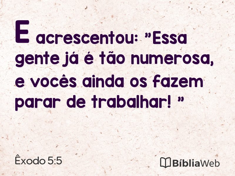 Êxodo 5:5 em imagem para compartilhar
