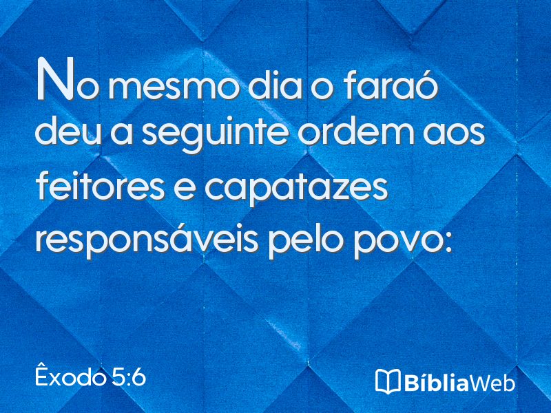 Êxodo 5:6 em imagem para compartilhar