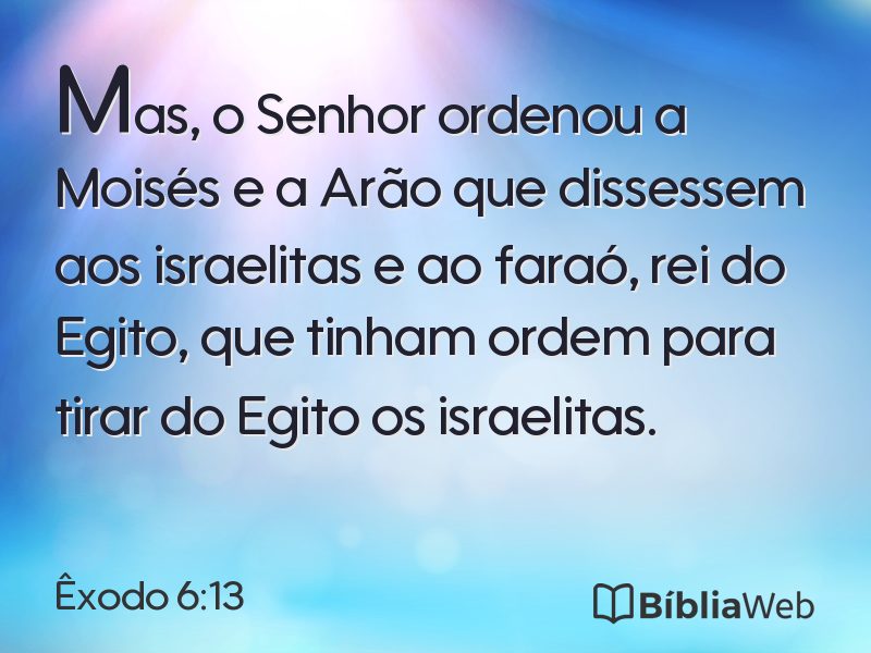 Êxodo 6:13 em imagem para compartilhar