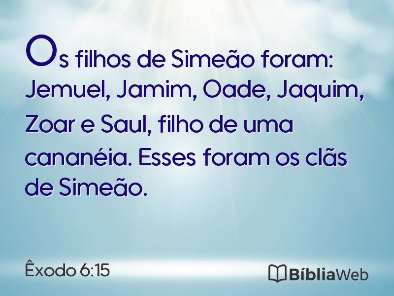 Êxodo 6:15 em imagem para compartilhar