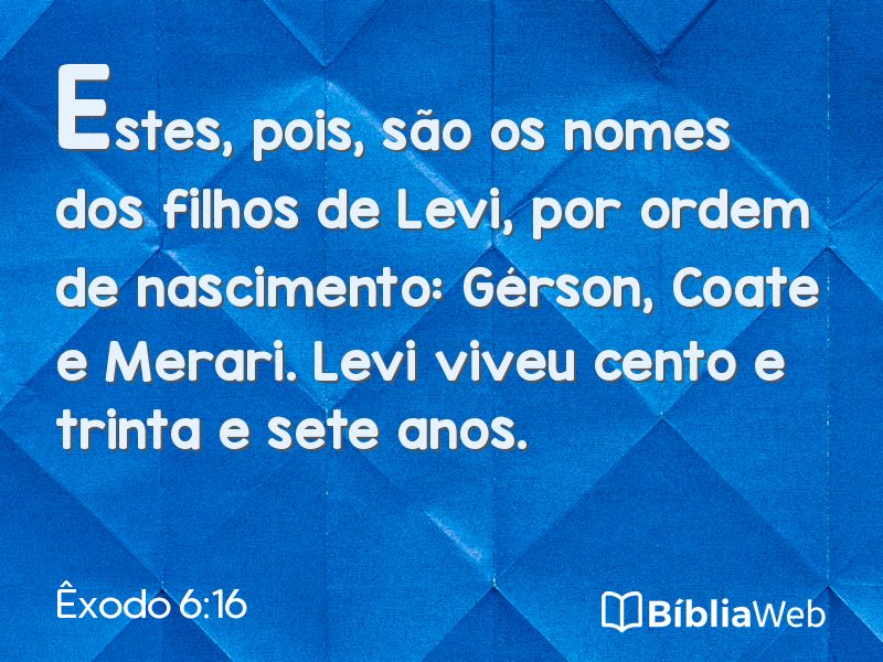 Êxodo 6:16 em imagem para compartilhar