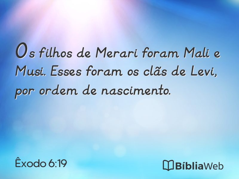 Êxodo 6:19 em imagem para compartilhar