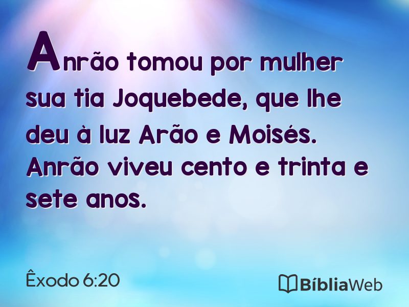 Êxodo 6:20 em imagem para compartilhar