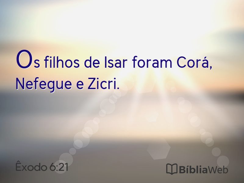 Êxodo 6:21 em imagem para compartilhar