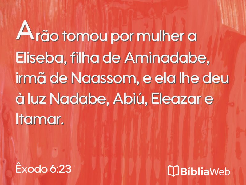 Êxodo 6:23 em imagem para compartilhar