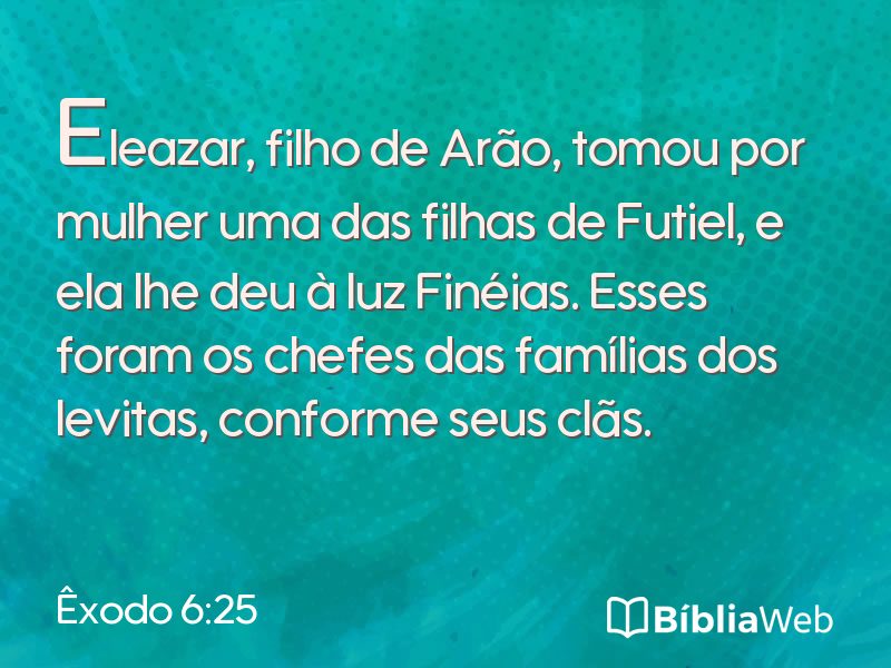 Êxodo 6:25 em imagem para compartilhar