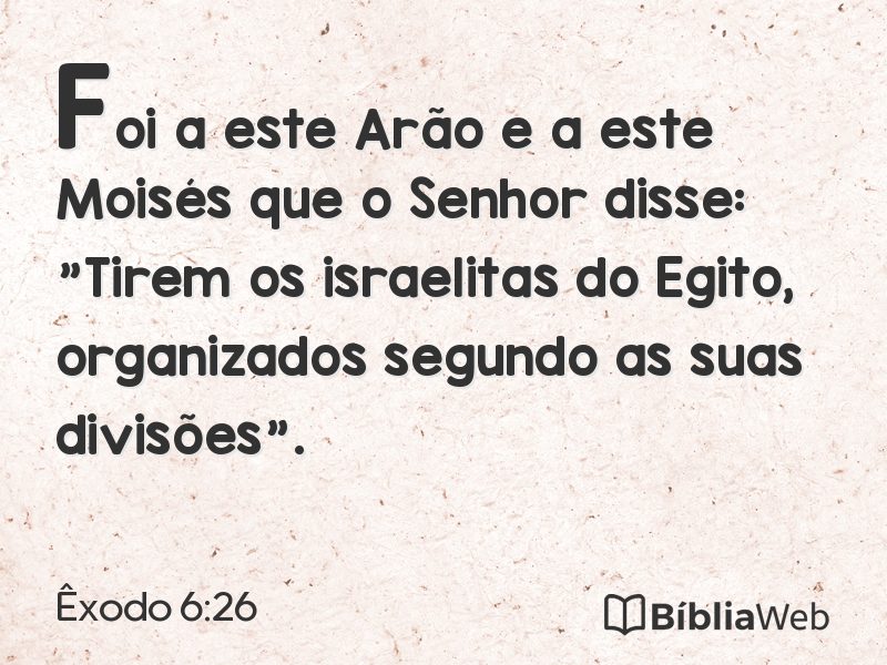 Êxodo 6:26 em imagem para compartilhar
