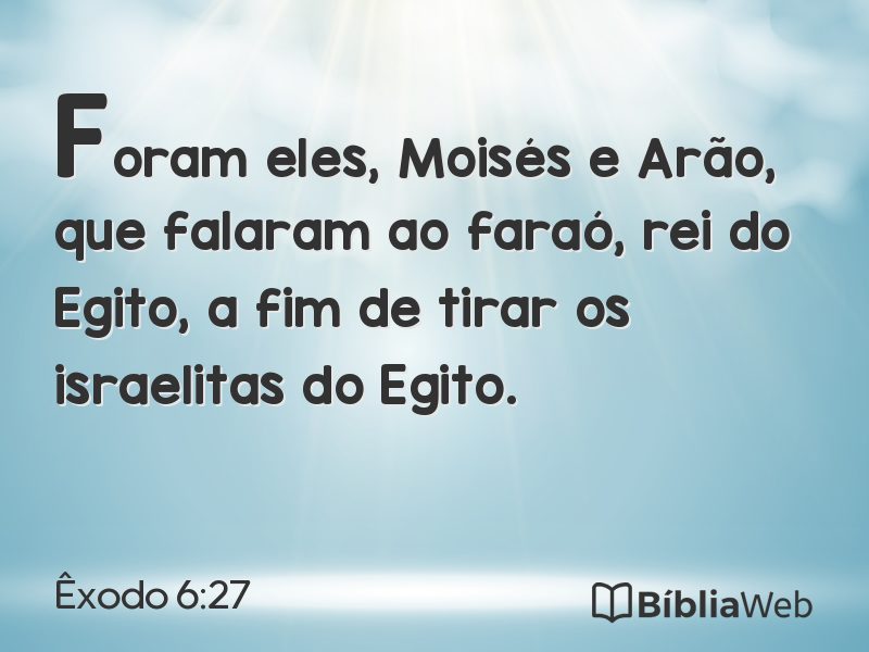Êxodo 6:27 em imagem para compartilhar