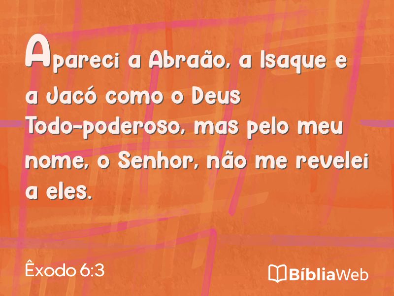 Êxodo 6:3 em imagem para compartilhar