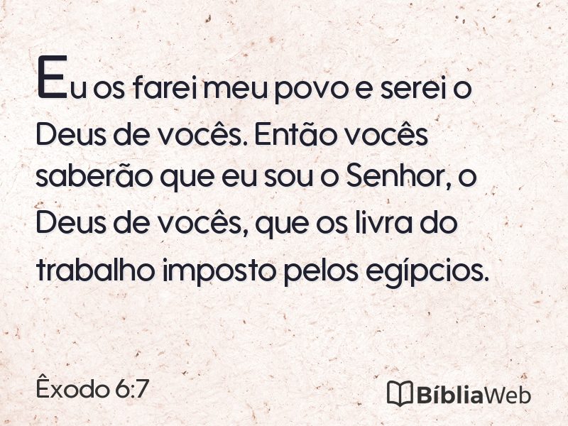 Êxodo 6:7 em imagem para compartilhar