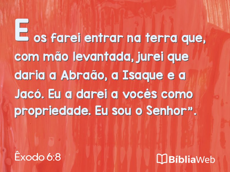 Êxodo 6:8 em imagem para compartilhar
