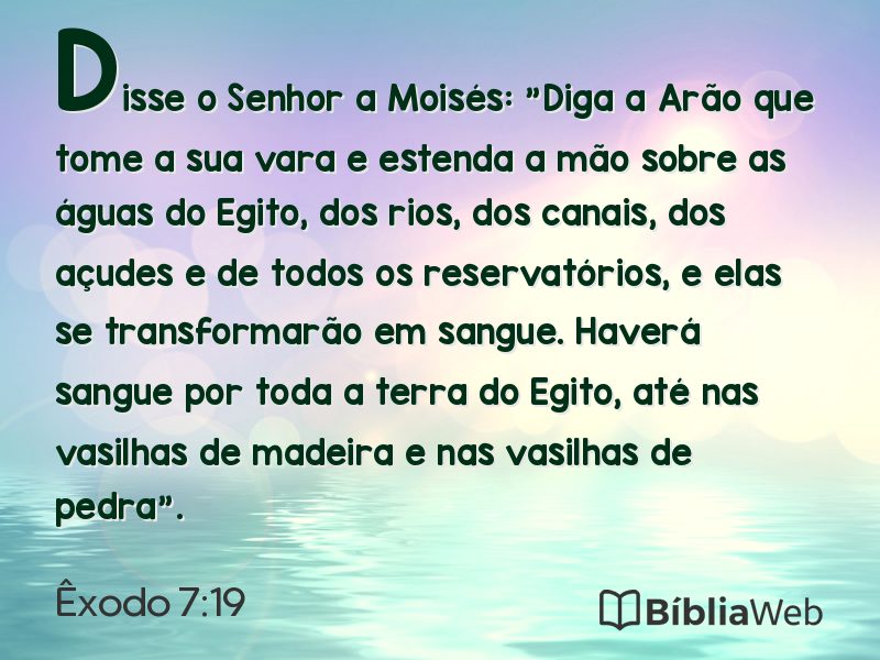 Êxodo 7:19 em imagem para compartilhar
