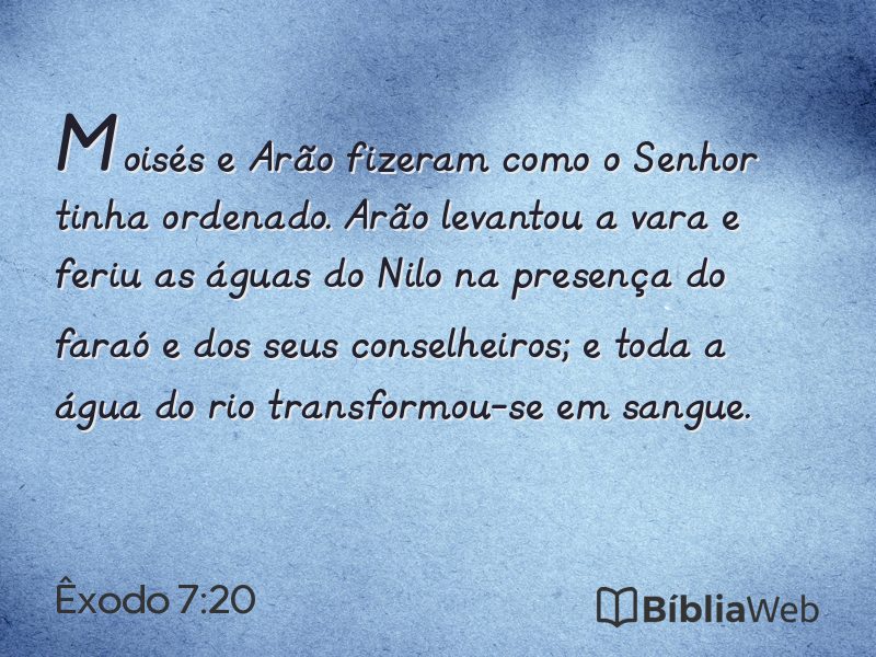 Êxodo 7:20 em imagem para compartilhar
