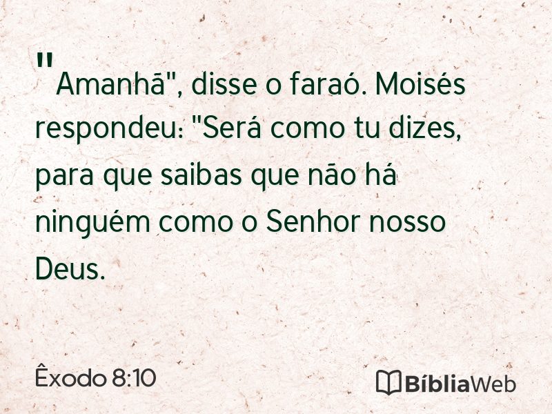 Êxodo 8:10 em imagem para compartilhar