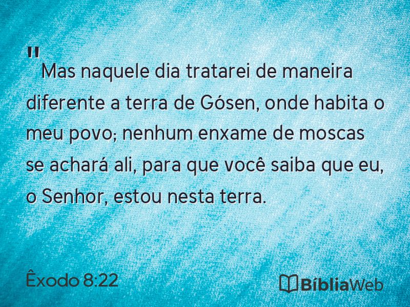 Êxodo 8:22 em imagem para compartilhar