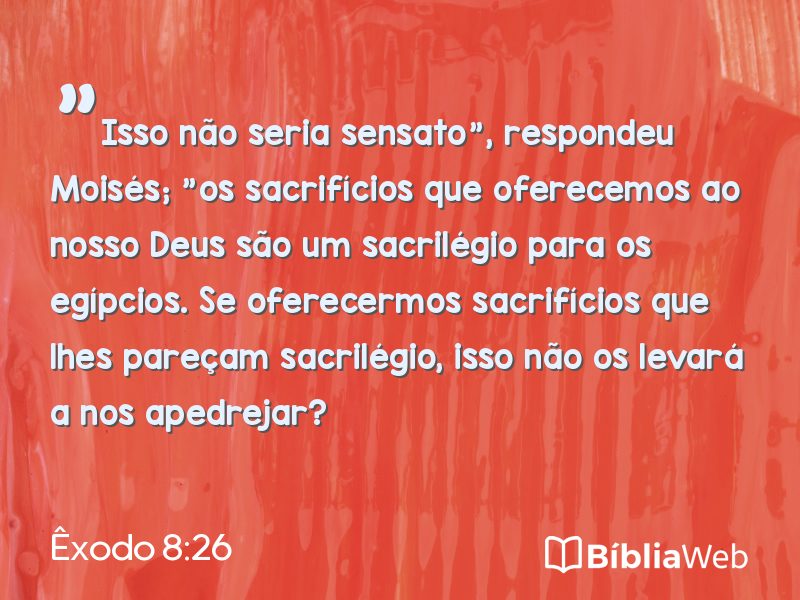 Êxodo 8:26 em imagem para compartilhar