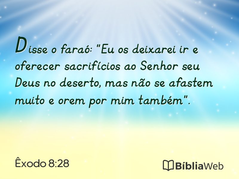 Êxodo 8:28 em imagem para compartilhar