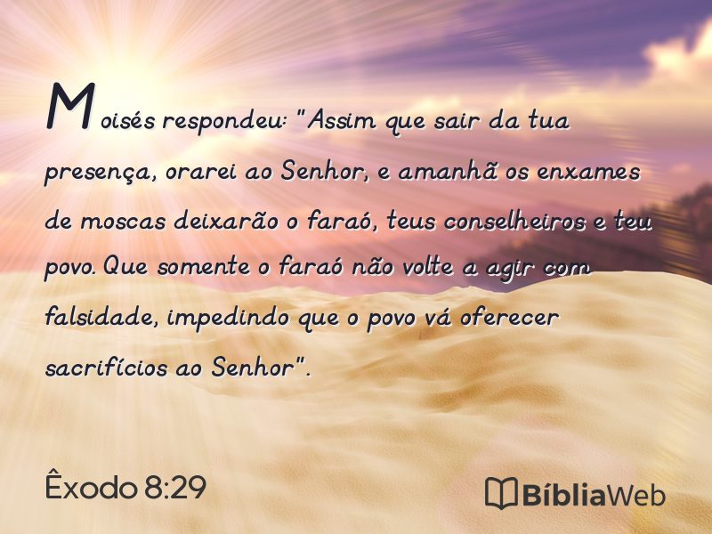 Êxodo 8:29 em imagem para compartilhar