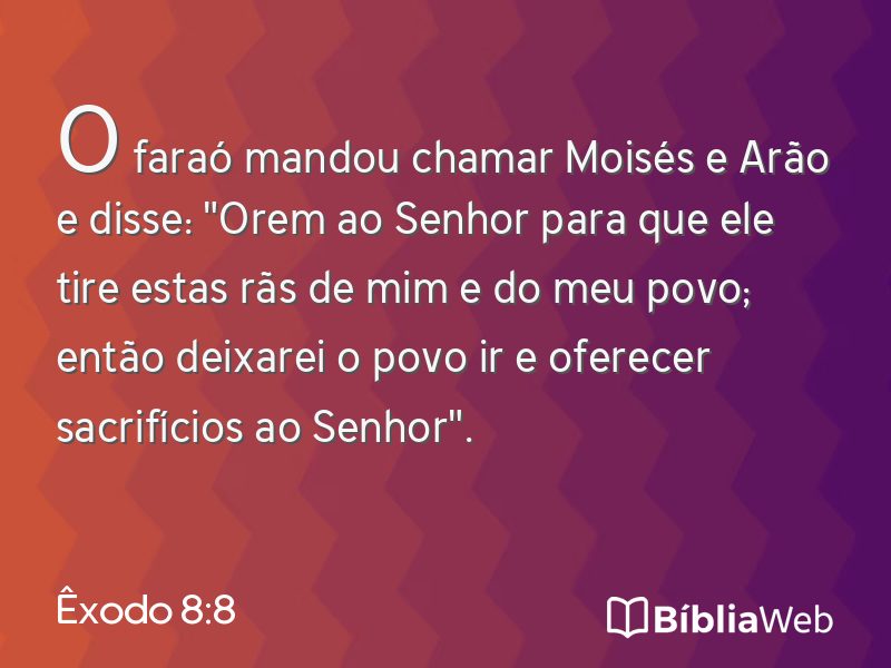 Êxodo 8:8 em imagem para compartilhar