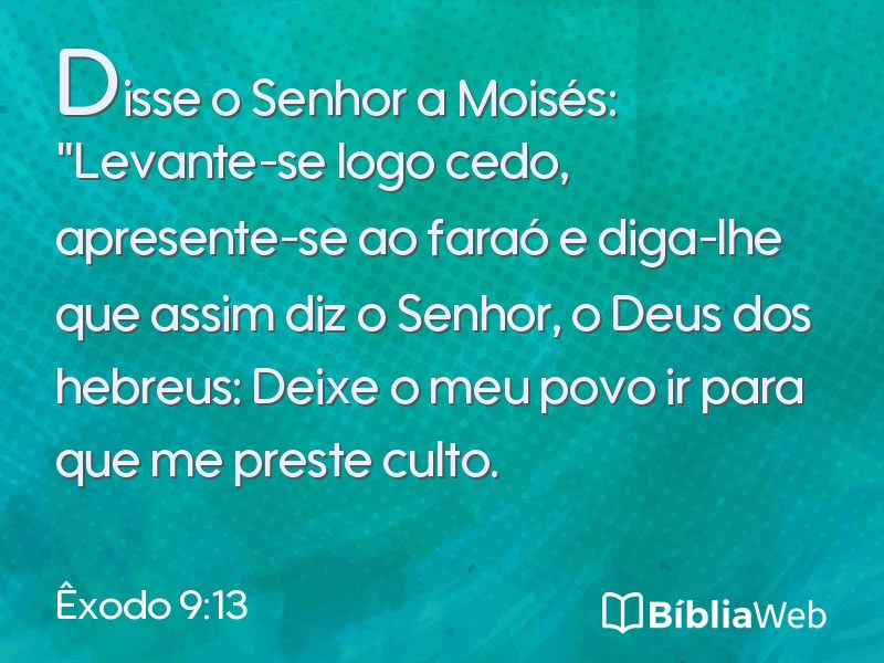 Êxodo 9:13 em imagem para compartilhar