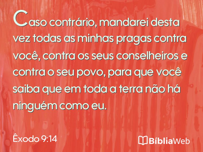 Êxodo 9:14 em imagem para compartilhar