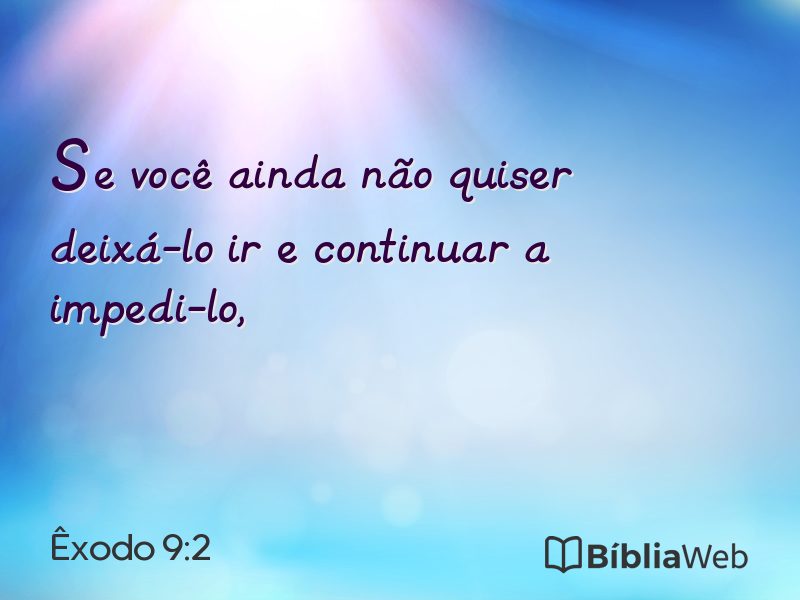 Êxodo 9:2 em imagem para compartilhar