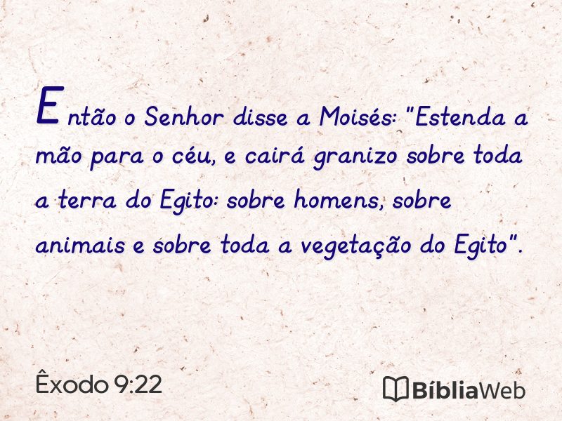Êxodo 9:22 em imagem para compartilhar