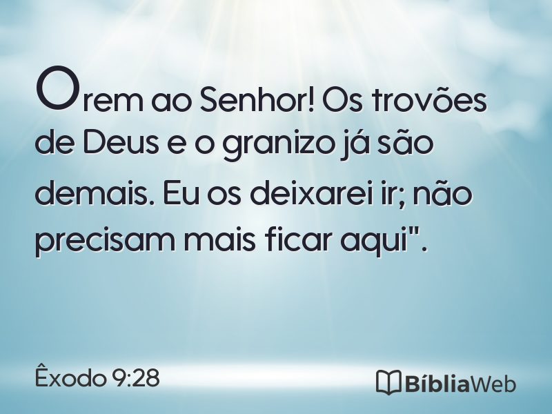 Êxodo 9:28 em imagem para compartilhar