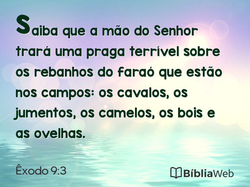 Êxodo 9:3 em imagem para compartilhar