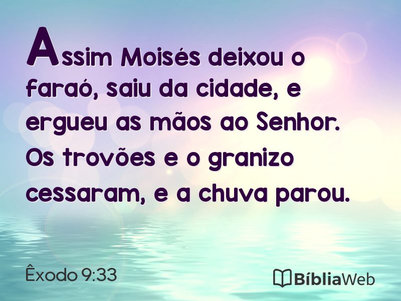 Êxodo 9:33 em imagem para compartilhar