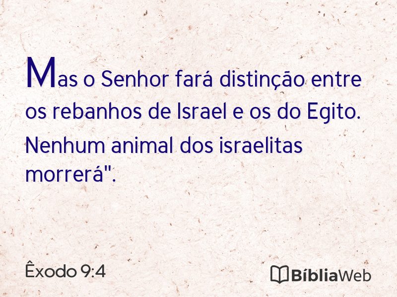 Êxodo 9:4 em imagem para compartilhar