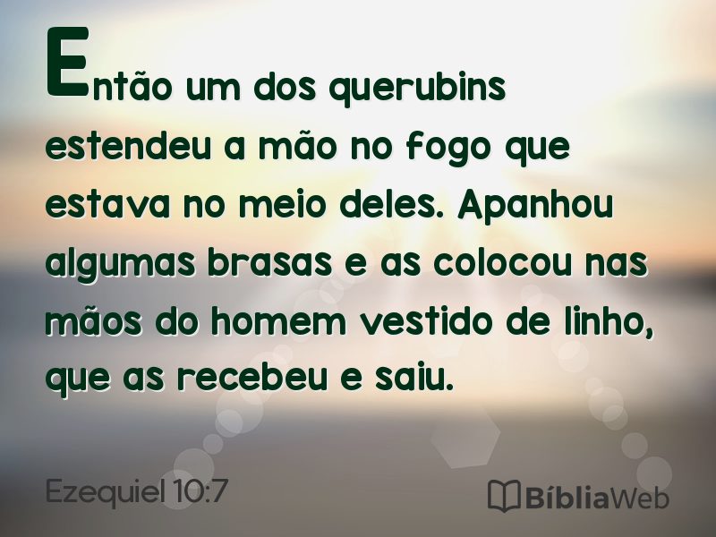 Ezequiel 10:7 em imagem para compartilhar